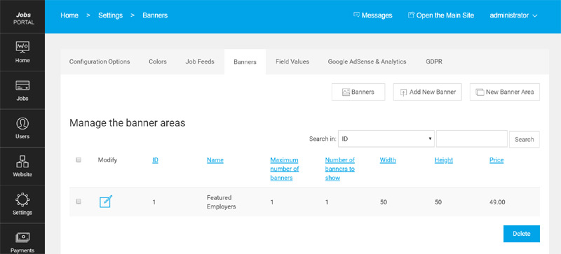 php job script Banner zones improvements