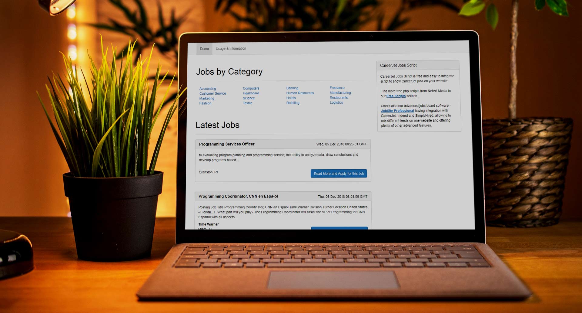 Updated version of our free CareerJet Jobs script