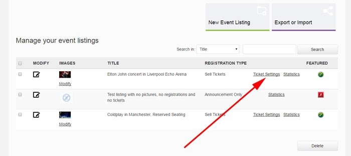 events php script ticket selling