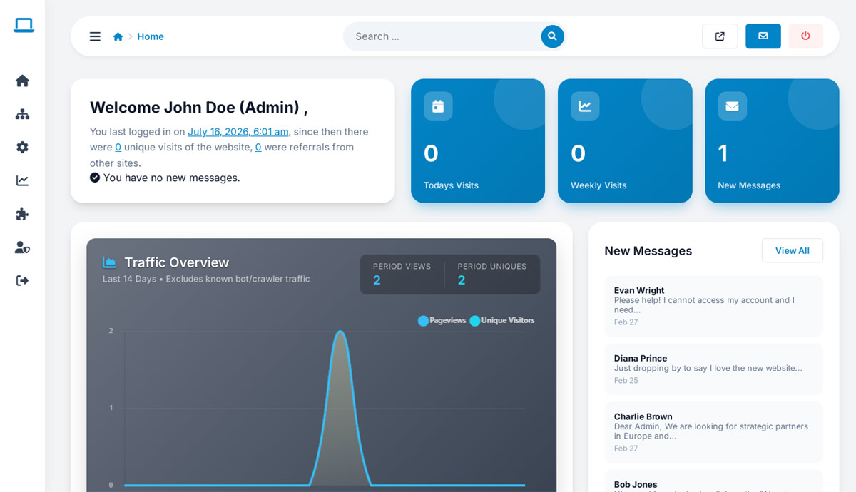 websiteadmin feature: a powerful dashboard that gives you complete website control